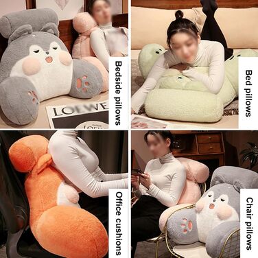 Подушка для читання SSWH для ліжка, гарна подушка для спини 2-в-1 з валиком для шиї та підлокітниками, м&39яка опорна подушка, подушка для читання для дорослих та дітей, велика подушка для спини (розмір 7055 см, колір жовтий) 7055 см жовтий