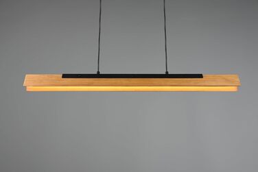Підвісний LED-світильник Trio Leuchten Kerala 341610132, матовий чорний метал та натуральне дерево, LED 25 Вт, з функцією Switch Dimmer