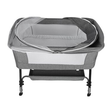 Дитяче ліжечко 3-в-1, дитяча колиска та дорожнє ліжечко, 4-рівневе регулювання висоти дитячого ліжечка, відкидне ліжко, колиска для дітей вагою до 25 кг - 104 x 52 x 100-110 см - Білизняно-сірий колір