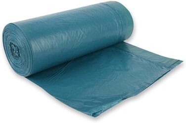 Сміттєві пакети HygoClean 150x120 л зі шнурком, стійкі до розриву сині сміттєві пакети з переробленого LDPE, надзвичайно міцні сміттєві пакети приблизно 45 мкм, сині пакети 100 x 70 см для сміттєвих баків, 150 великих пакетів для листя в рулоні (ука, упак