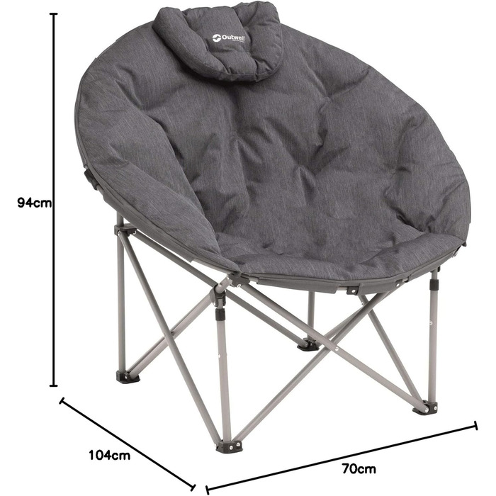 Крісло Outwell Moon, м&39яке, сірого кольору, з м&39якою оббивкою, Kentucky Lake