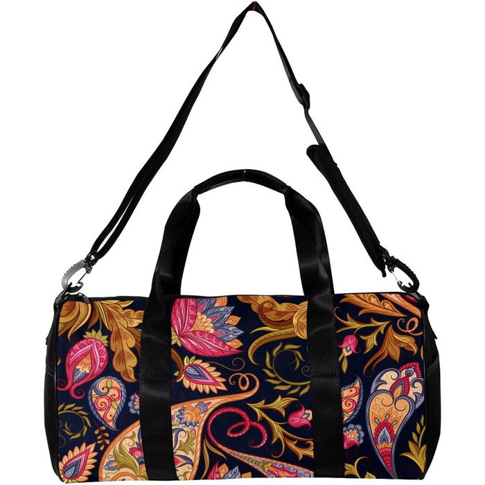 Спортивна сумка, маленька дорожня сумка, сумка для йоги, вінтажовий квітково-пейслі принт, сумка для фітнесу на відкритому повітрі, ручна поклажа