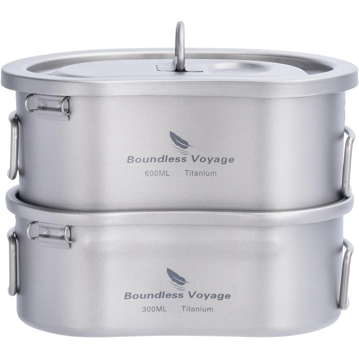 Безмежна подорож Titan Camping Pot Set з надлегким ланч-боксом Портативна миска Посуд для пікніка Посуд для столового посуду Титан