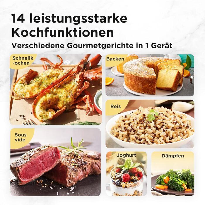 Мультиварка-скороварка Midea 6л, 9-в-1 (14 функцій) рисоварка, йогуртниця, slow cooker, sous vide, пароварка, варилка для макаронів, чаша з нержавіючої сталі, чорна