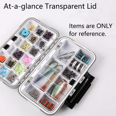 Коробка для рибальських снастей, водонепроникний органайзер для рибальських аксесуарів з подвійною застібкою для рибальських гачків, ювелірних намистин, сережок, ключів, 2 шт. и (великий помаранчевий великий сірий)