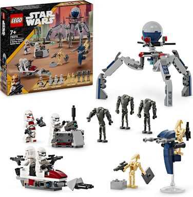 Конструктор LEGO Star Wars 75372, Бойовий Набір Клонів та Бойових Дроїдів, 215 деталей