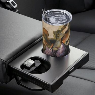 Кружка з прямою трубочкою, 590 мл, принт з інжиром, підходить для кемпінгу, офісу та дому.