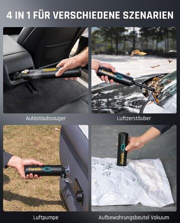 Акумуляторний автомобільний пилосос Fanttik Slim V8 Apex високої потужності 19000 Па/45 Вт, ручний пилосос RobustClean 4-в-1 з мін