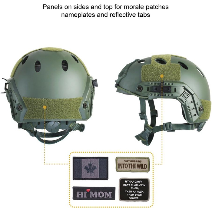 Легкий тактичний швидкий шолом OneTigris PJ Mode для страйкболу, пейнтболу, армійського зеленого кольору
