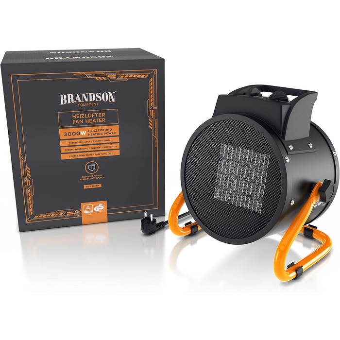Керамічний радіаційний обігрівач потужністю 3000 Вт - Осушувач повітря для приміщень, Осушувач повітря для будівництва - Турбоелектричний вентилятор-обігрівач із захистом від перегріву, надзвичайно потужний - для будівельних майданчиків, будинків, майстер