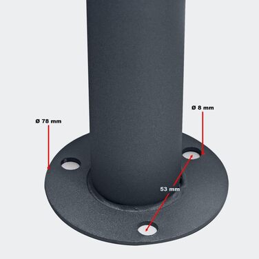 Окремостояча підставка для поштової скриньки Metzler з надійною основою та універсальним розміщенням, антрацит, стійка до атмосферних впливів, нержавіюча, сумісна з багатьма моделями, ідеально підходить для палісадників та відкритих майданчиків, антрацит,