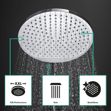 Душова система hansgrohe Crometta S з одноважільним змішувачем, тропічним душем (240 мм), ручною лійкою (2 режими), шлангом та штангою, хром, 27269000