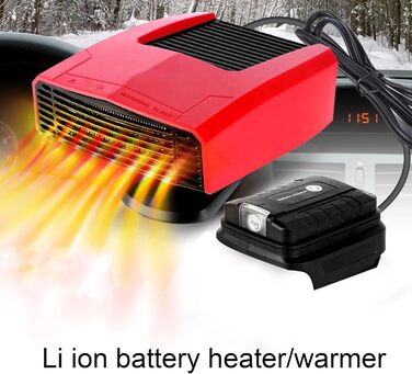 Акумуляторний обігрівач Fockety, портативний, тихий обігрівач для невеликих приміщень зі світлом, USB-портом та термостатом, акумуляторний розморожувач вікон автомобіля для автомобілів, офісу