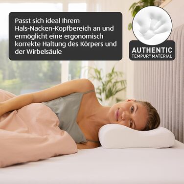 Подушка для сну TEMPUR Original з піни з ефектом пам&39яті, ергономічна подушка для підтримки шиї для сну на боці та спині, жорстка, M (50 x 31 x 10/7 см), білий M (50 x 31 x 10/7 см) одномісний