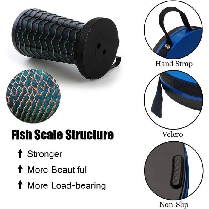 Портативний складний стілець, міні-телескопічний стілець другого покоління, легкий кемпінговий стілець для кемпінгу на свіжому повітрі, риболовлі, барбекю, кухні в приміщенні, вантажопідйомність 397 фунтів (чорний)