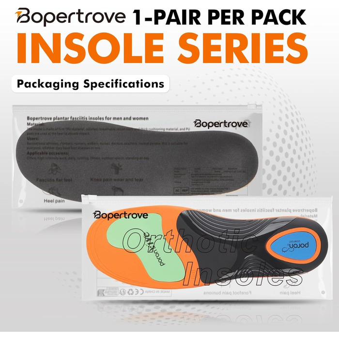 Ортопедичні устілки для чоловіків та жінок, устілки для підтримки склепіння стопи при плантарному фасціїті, п&39яткових шпорах, плоскостопості, болю в стопі, комфортні вкладиші з піни з пам&39яттю форми, розмір 45-47 EU, 30,5 см