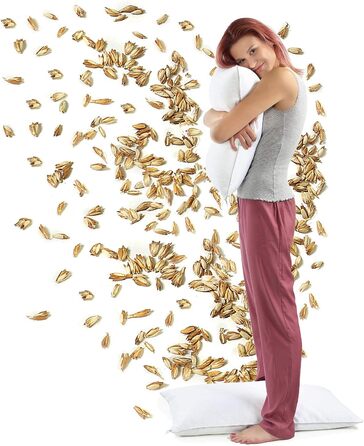 Подушка зі спельти 40x80 см, ортопедична подушка для підтримки шиї від болю в шиї, подушка для сну на боці, чохол 100 бавовна, подушка для шиї з наповнювачем з лушпиння спельти для спокійного сну, 40 x 80 см