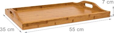 Столик Relaxdays Tray, бамбук, ВxШxГ 63,5 x 55 x 35 см, складний бічний столик з підносом, для сніданку, натуральний, одинарний