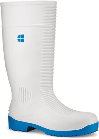 Взуття для екіпажів Bastion Водонепроникні захисні гумові чоботи з ПВХ, S4, мякі устілки, нековзні, дихаючі, заввишки 40 см для жінок та чоловіків, розмір 40 EU, білі