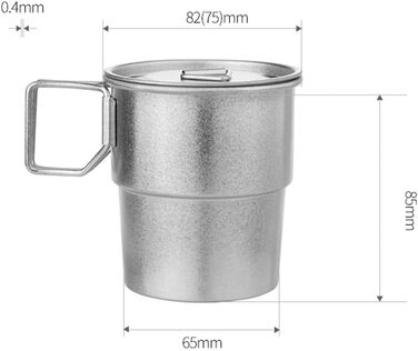 Кавова кружка Ti Coffee Mug 300 мл зі складною ручкою, що штабелюється для кемпінгу на свіжому повітрі, легка, стійка до іржі, нековзка ємність для пиття, матова