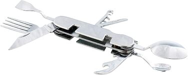 Кемпінговий ніж PEARL набір із 3 складних столових приборів з нержавіючої сталі 9-в-1 для кемпінгу та активного відпочинку (складні столові прибори для пікніка, кишеньковий ніж, складаний)