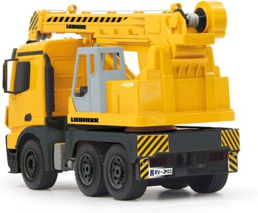 Потужний кран Mercedes Liebherr 120 2,4G - Висувний стріловий кран, поворот на 660, підйом/опускання тросу, жовті світлодіодні сигнальні вогні, реалістичні звуки, повнопривідний, 405034 -