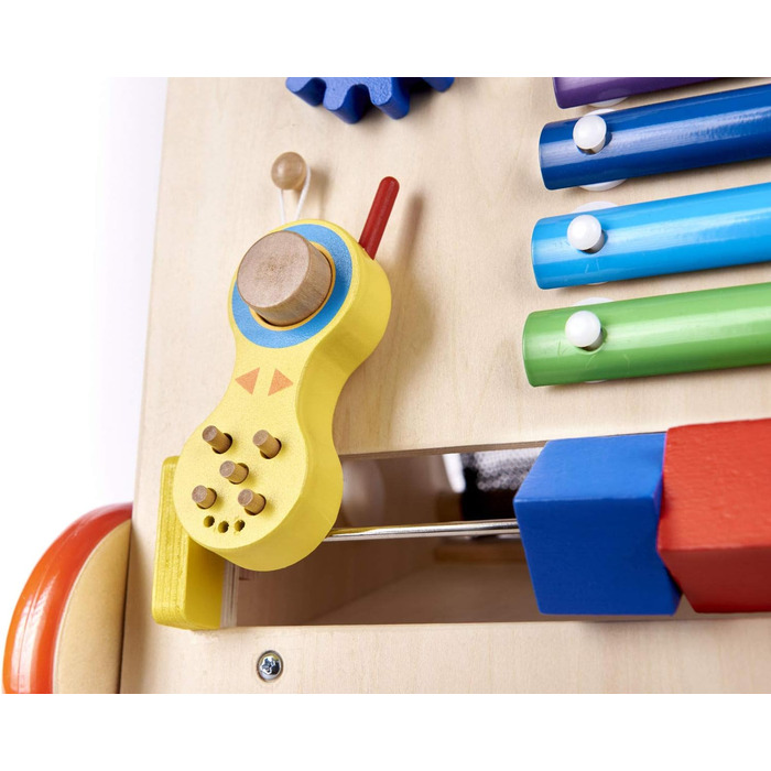 Дитячі ходунки IKONKA 6-в-1, навчальний кубик для перших кроків, іграшка для перенесення, рахування, визначення часу, сортування кольорів, розвитку дрібної моторики, дерев&39яні, веселі кольори, різнокольорові