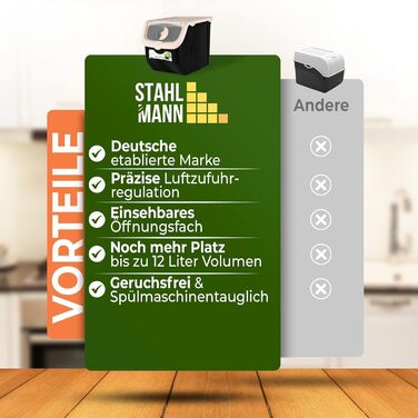 Набір із 2 контейнерів для зберігання картоплі STAHLMANN, контейнер для картоплі з клапаном, ідеально підходить для зберігання цибулі без проростання, контейнер для картоплі для організованої кухні, контейнер для овочів 12 л