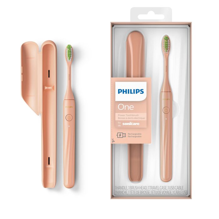 Електрична зубна щітка Philips One з USB-зарядкою, срібляста (модель HY1200/25). Philips One, Сяйво