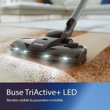 Пилосос без мішка PHILIPS серії 5000 - компактний, потужність всмоктування 900 Вт, PowerCyclone 7, світлодіодна насадка TriActive,
