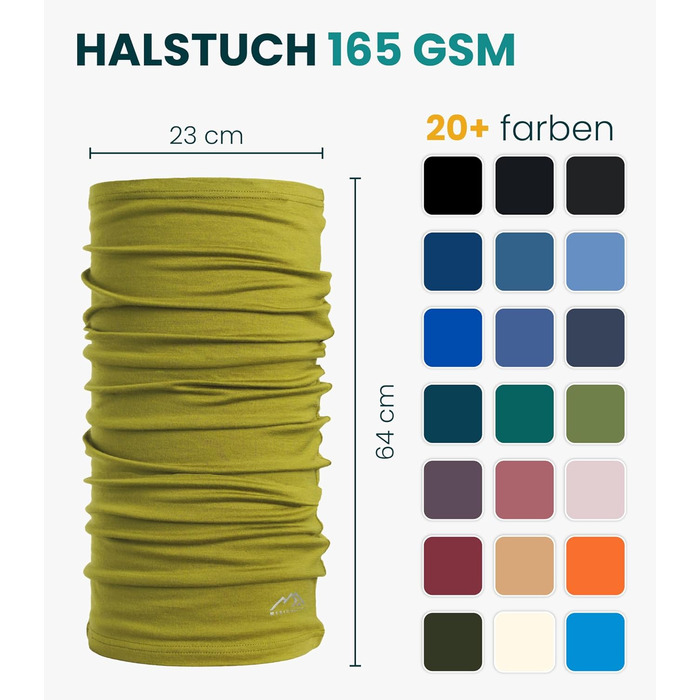 Чоловічий шарф-петля Merino.tech Unisex з мериносової вовни - жіночий багатофункціональний шарф-грілка для шиї, мериносова вовна, 165 оливковий гай