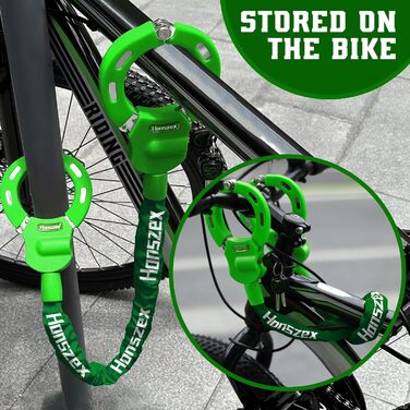 Замок для самоката та велосипеда, захист від крадіжки, 92 см, барвистий замок-наручник, висока безпека з ключем, аксесуари для електросамокатів та електровелосипедів, зелений колір