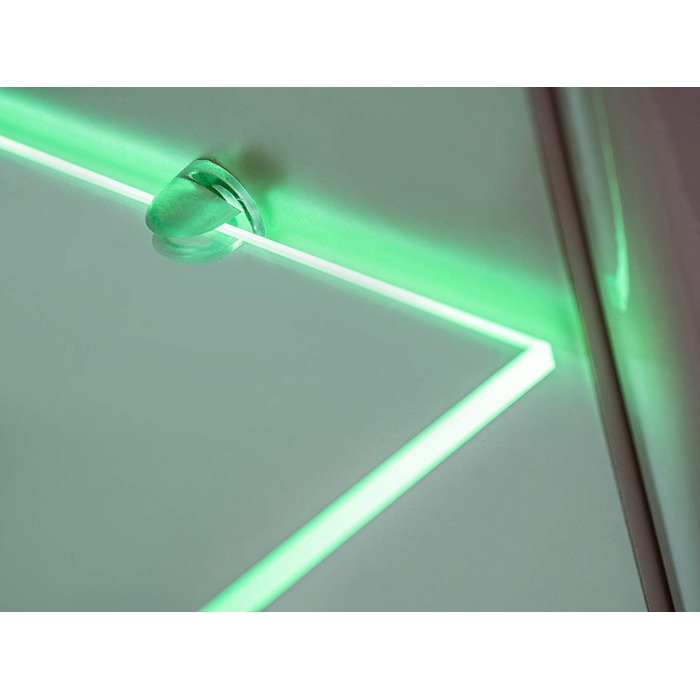 Настінна шафа для вітальні Generic Fame, настінна полиця для вітальні, стіна для телевізора, матова глянцева вітрина, низька тумба, настінна полиця зі світлодіодним підсвічуванням (білий/дуб Artisan) Білий / дуб Artisan