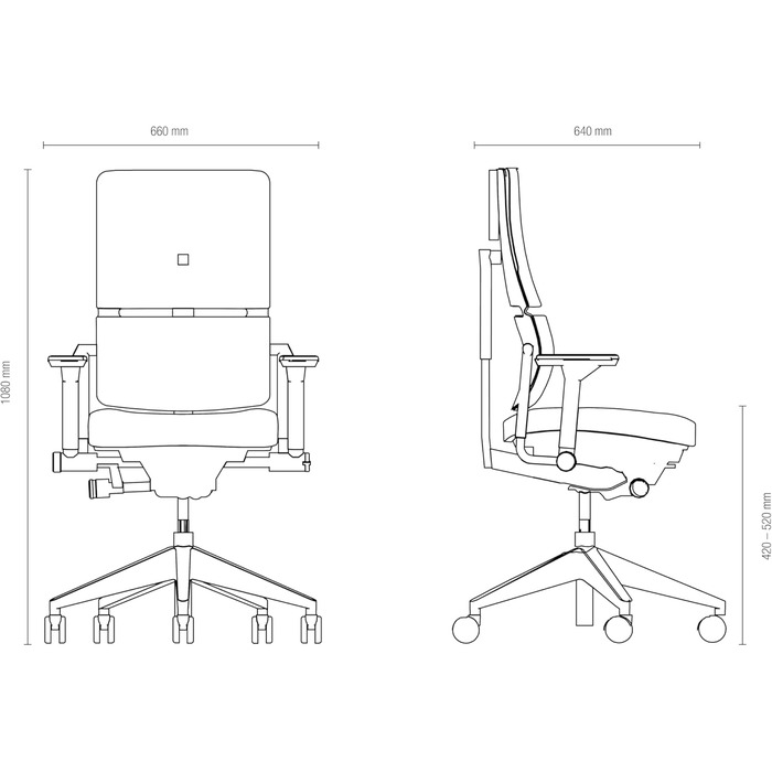 Ергономічне офісне поворотне крісло Steelcase Please з регульованою поперековою опорою, чорний онікс, 66 x 64 x 108 см, без підголівника