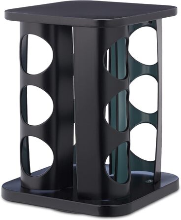 Підставка для спецій Relaxdays з 12 баночками для спецій, що можна багаторазово наповнювати, зі вставкою-шейкером, обертовою каруселью для спецій, нержавіюча сталь, чорна