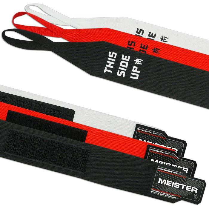 Напівеластичні бинти для рук Meister для дорослих, 180 дюймів (457 см) для ММА та боксу - 3 шт.