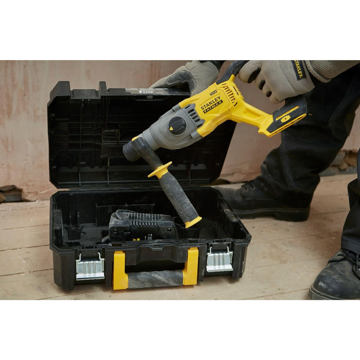 Акумуляторний комбінований перфоратор Stanley FatMax 18 В SDS-plus SFMCH900M22 (4,0 Ач, енергія удару 2,0 Дж, безщітковий двигун,