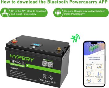 Розумний акумулятор 12V 100Ah LiFePO4 з Bluetooth, світлодіодним дисплеєм, вимикачем запуску та BMS, ідеальний літієвий акумулятор для автофургонів, гольф-карів, човнів та домашніх накопичувачів енергії. Розумний 12V 100AH Bluetooth