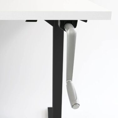 Бюджетний стіл з регульованою висотою Каркас столу з регулюванням висоти за допомогою кривошипа Регульована ширина для всіх стандартних стільниць (чорний, стільниця не входить до комплекту) Чорний без стільниці