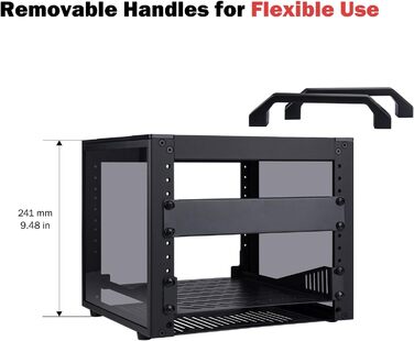 Серверна стійка GeeekPi 4U, 10-дюймова мережева стійка для серверів, мережевого та аудіо/відео обладнання, кріплення для стійки DeskPi RackMate T0 Plus, глибина 260 мм, чорний колір, 4U x 10,23&quot x Ш