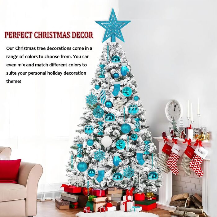 Набір різдвяних прикрас із 135 предметів бірюзові Miaikoe