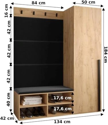 МЕБЛІ КРИСПІЛЬ Шафа для одягу MIRO Комплект 6 з м'якими панелями Сучасний дизайн (Маніла 16 (сірий), білий матовий чорний матовий)