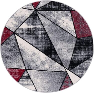 Дизайнерський килим Pergamon Сучасна вітальня Спальня Їдальня Короткий ворс Блискучий Сірий Червоний Магія Круглий 120 см Круглий