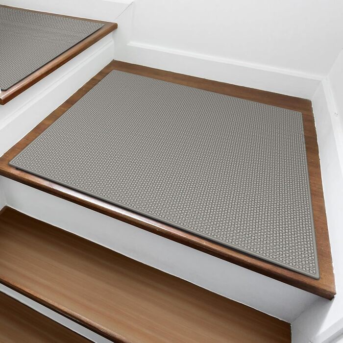 Сходинки для дерев&39яних сходинок, нековзка сходинка для внутрішнього та зовнішнього використання, сходинки для сходинок, 78,7 x 78,7 см, підходить для літніх людей, дітей та 79 x 79 см (прямокутна) світло-сіра імітація льону 1