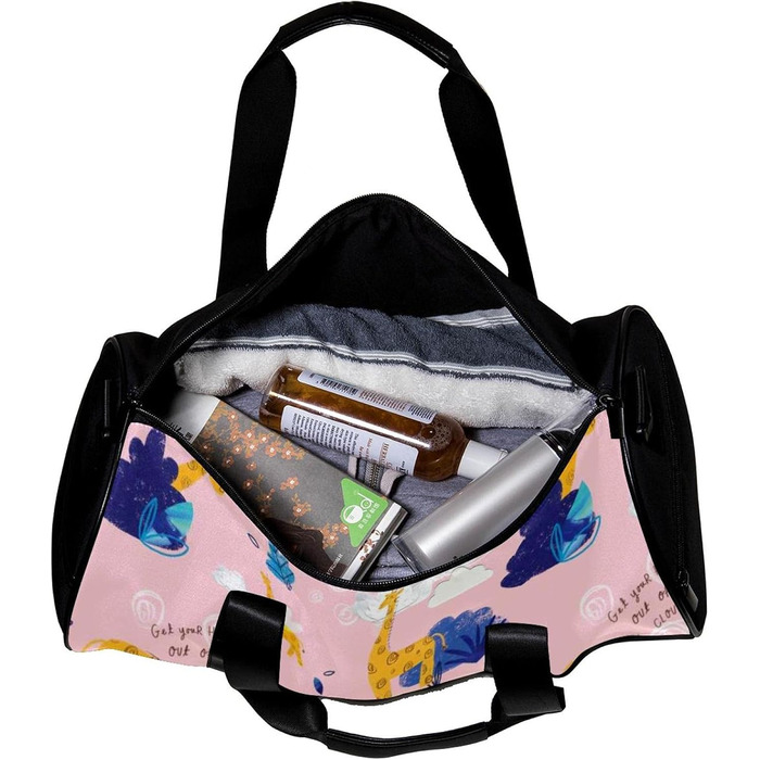 Спортивна сумка, маленька дорожня сумка, сумка для йоги, з принтом жираф'яче листя, сумка для фітнесу на відкритому повітрі, ручна поклажа