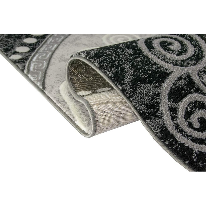 Килим сучасні орнаменти з блискітками сірий чорний крем розмір 200x280 см