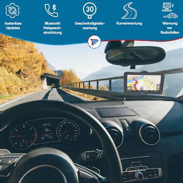 Дюймовий GPS-навігатор для автомобіля, вантажівки та автофургона, система hands-free 2025 року, карти Європи, радар-детектор, база даних точок інтересу, довічне оновлення, 70 Navi 7-