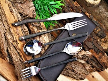 Звичайний середньовічний набір столових приборів, ковані вручну середньовічні столові прибори MAQ1978