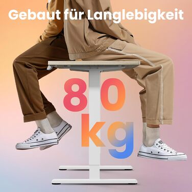 Стіл з регульованою висотою 80 x 48 см, 4 налаштування висоти з пам&39яттю, Електричний стіл для домашнього офісу та комп&39ютерної робочої станції, Стіл для роботи стоячи, Світлий горіх Світлий горіх 80 x 48 см