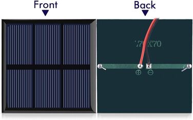 Сонячна панель 0,7 Вт 1,5 В, міні-портативна сонячна батарея DIY Модуль зарядного пристрою для акумулятора 1,2 В з дротом, 2,76x2,76 дюйма
